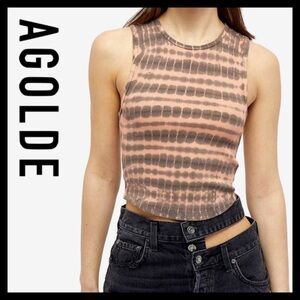Agolde Los Angeles Premium Nova Tank Top in Charcoal Tie Die Size (S) Small